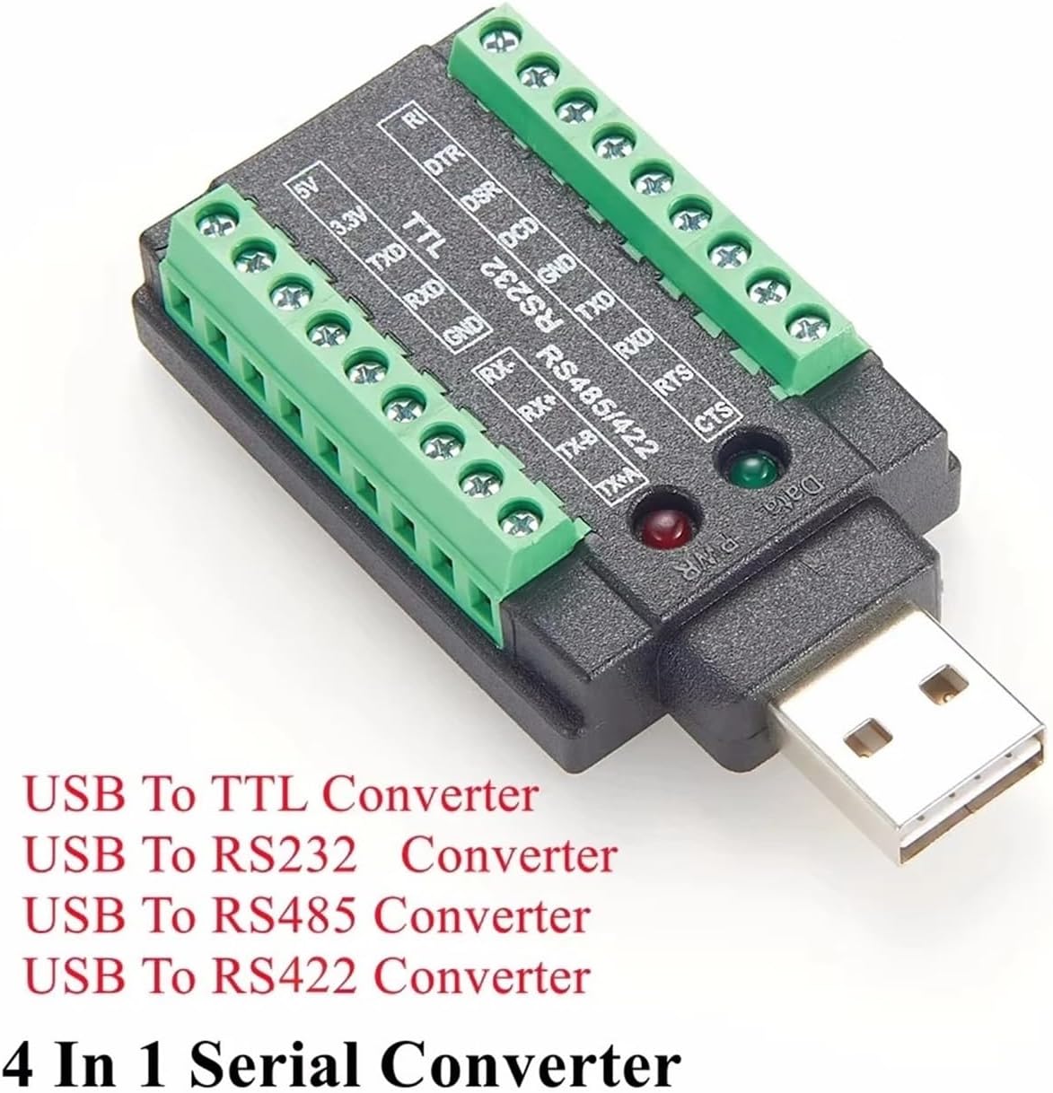 Industrial 4 in 1 USB to RS232 RS485 RS422 TTL Serial Converter with FT232RNL Chip USB 2.0 A to Terminal Block Adapter