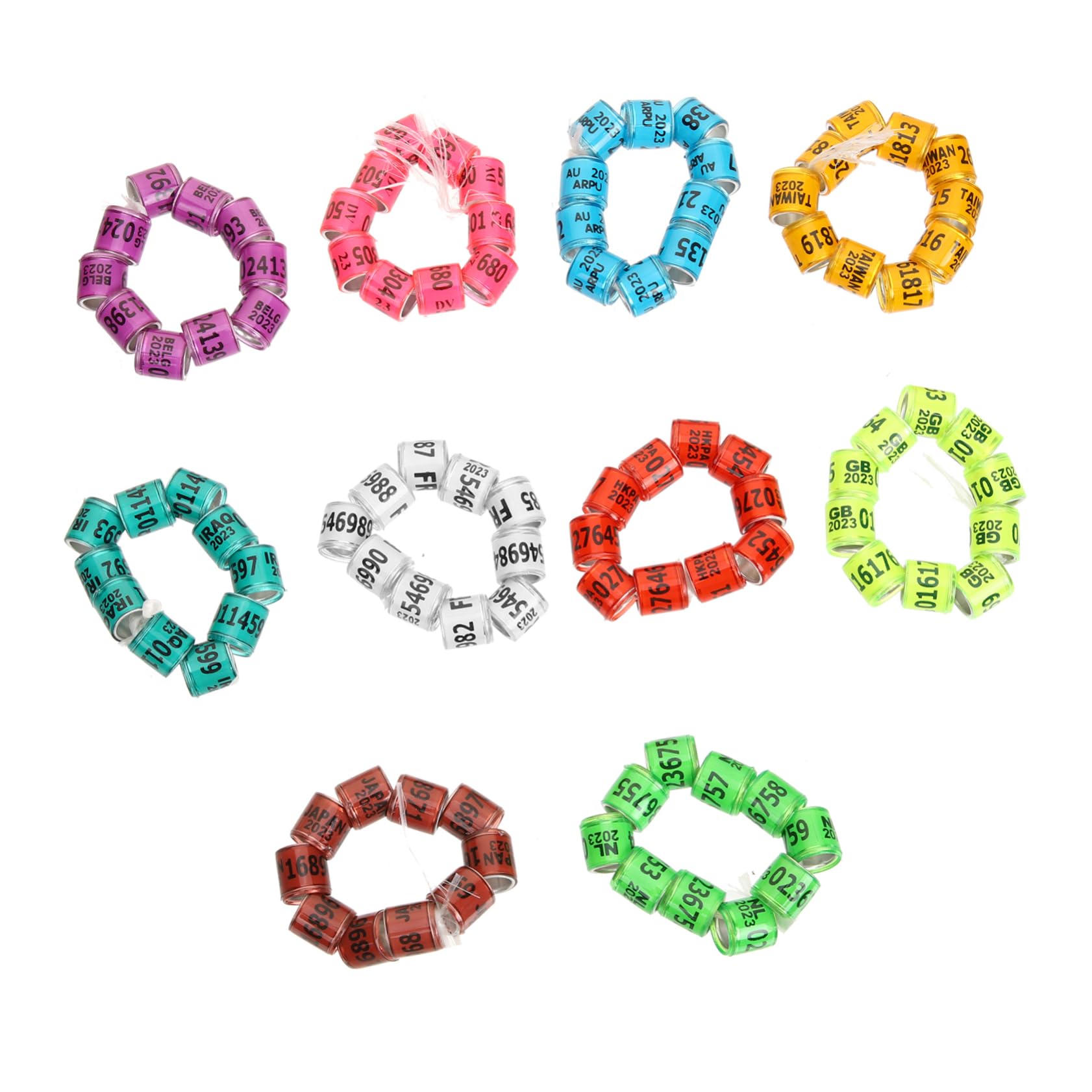 POPETPOP 400pezzi per Pigeon Leg Fasce Identificative per Piccioni per Pollame Accessori e Resistenti per Domestici e Parrocchetti