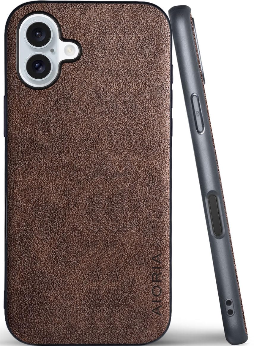 Coque iPhone 16 Plus cuir PU premium effet rétro élégant AIORIA - 8
