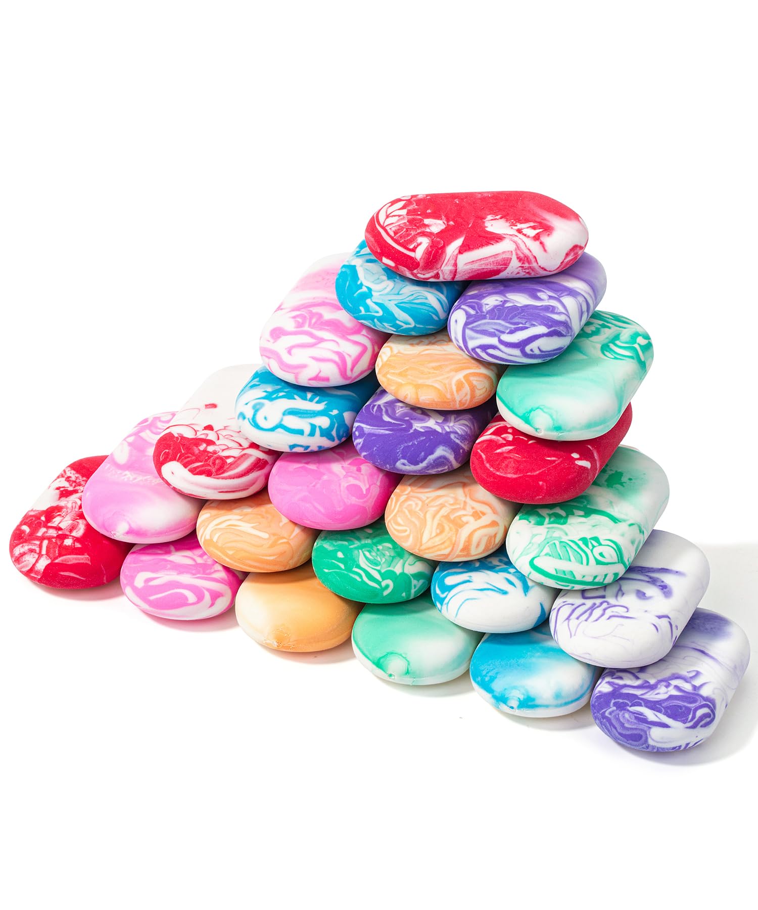Mr. Pen- Erasers, 24 Pack, Vibrant Colors, Marble Pencil Eraser, Cute Eraser for Kids, Big Erasers for Pencils