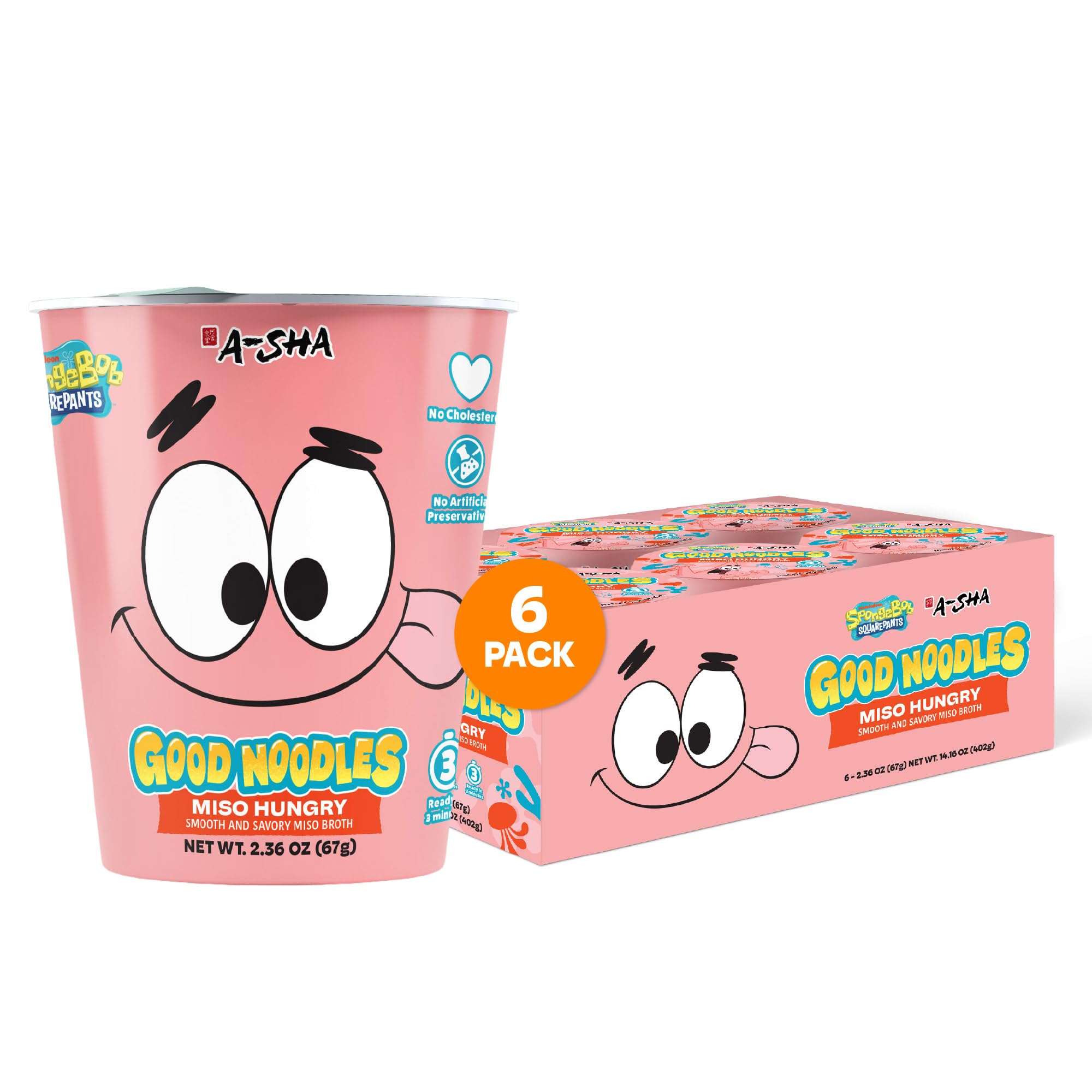 Amazon.com: A-Sha & SpongeBob Good Noodles Patrick Star Miso
