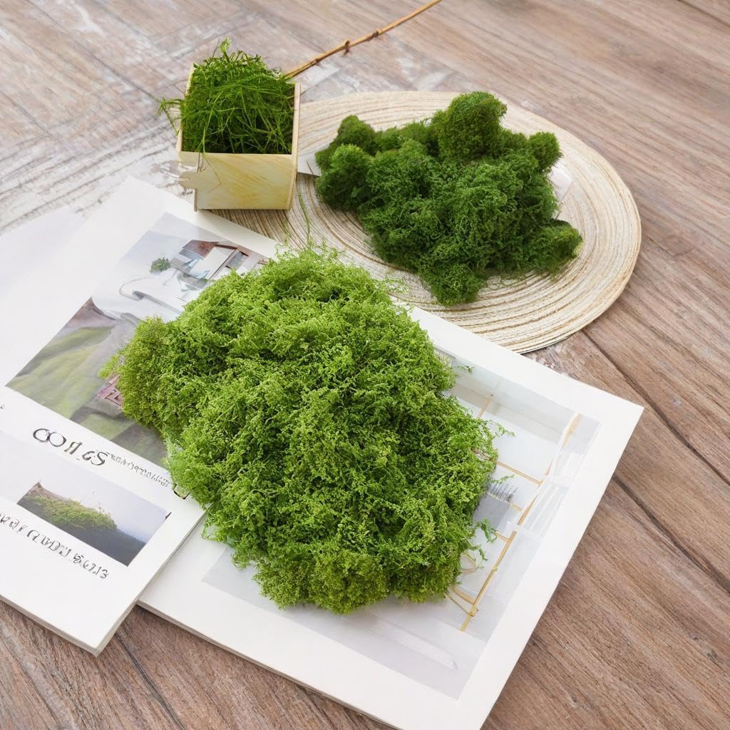 Fake Light Green Moss for Potted Plants, 3.5OZ Moss Decor Artificial Faux Moss for Crafts Preserved Moss for DIY Decorative Moss Table Centerpieces Decor Fairy Garden Floral Wedding (100g)