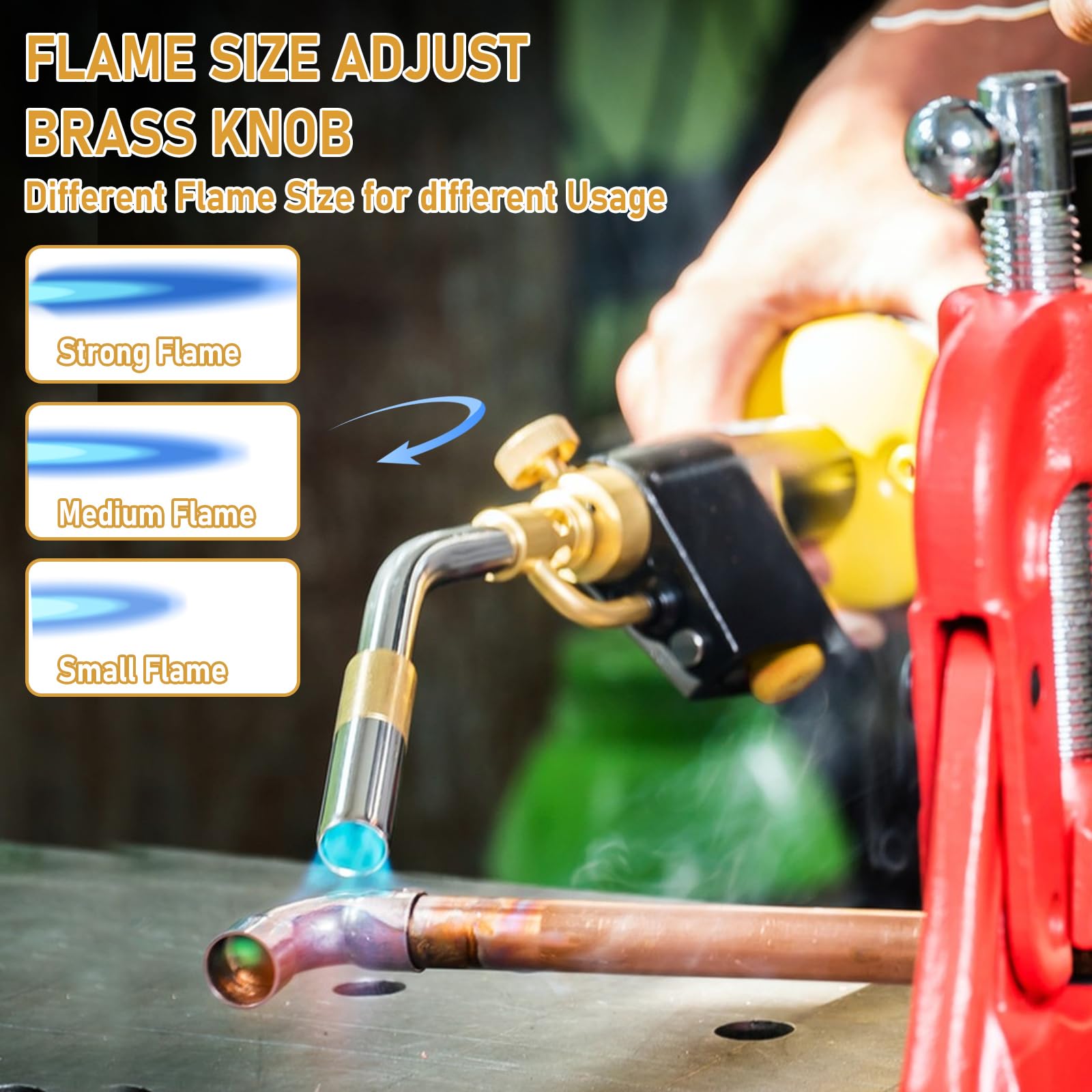 Kit Saldobrasatura Cannello Per Saldatura Con Bombola Gas MAP PRO - Torcia Polifunzionale Ad Alta Temperatura, Accensione Piegoelettrica Cannello Per Microtorcia - Foto 11