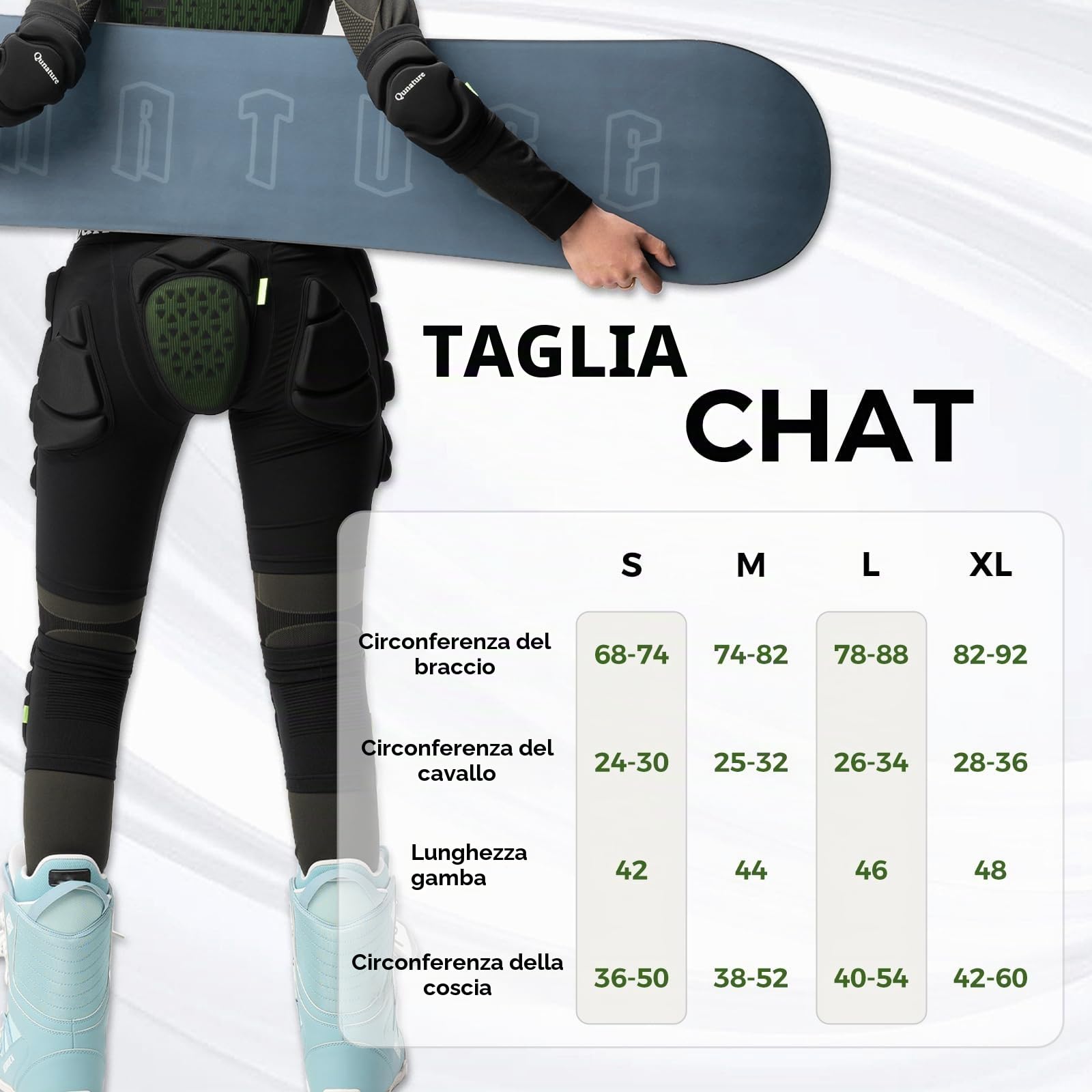 Pantaloncini Protettivi Imbottiti per Snowboard Sci Protezioni 3D | EVA 15mm, Antiurto, Traspirante, Uomo Donna, per Pattinaggio Skateboard Sport Estremi