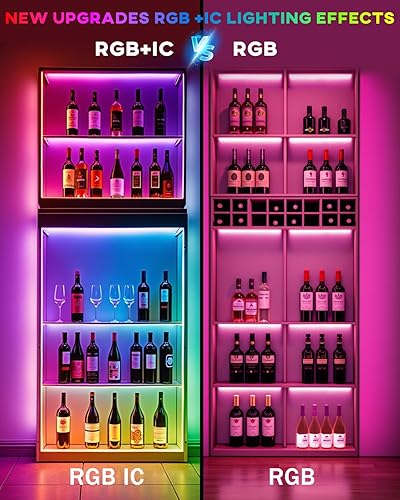 Miniatura 6 de Tira de luces LED, 4 tiras de luz LED RGB precortadas con aplicación y control remoto, sincronización de música multicolor que cambia de luces para