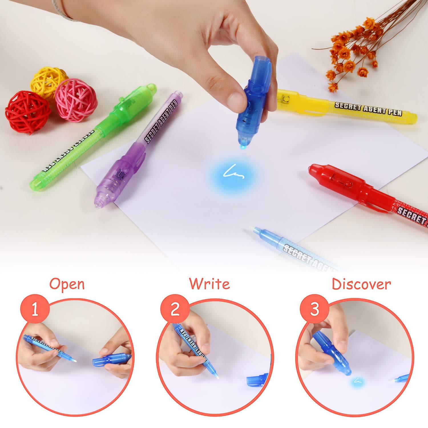 Amazon.com: Invisible Ink Pens, 24 Pack Spy Pen with UV Light