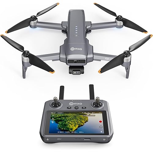 Contixo Drone for Adults, 4K/30FPS Video, 2-Axis Gimbal & EIS, Obstacle Avoidance, 5.5" Touch Screen Remote, GPS & Optical Flow, Brushless Motor, 4 Miles Flight & FPV Transmission, 42 Min Flight Time