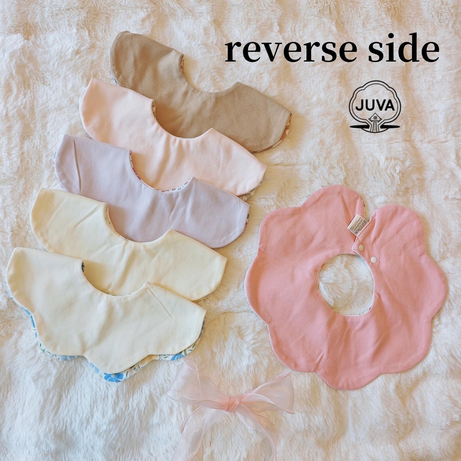 JUVA 6-Pack Organic Cotton Baby Bibs, Absorbent & Reversible, 360° Rotating Drool Bibs for Boys & Girls 0-24M - Image 3