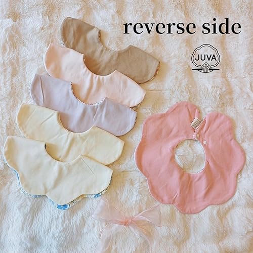 Miniatura 3 de JUVA Paquete de 6 baberos de algodón orgánico, absorbentes y reversibles, baberos giratorios de 360° para niños y niñas de 0 a 24 meses