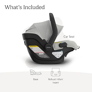 UPPAbaby Mesa V3 Infant Car Seat with Base, Insert & SmartSecure - Savannah