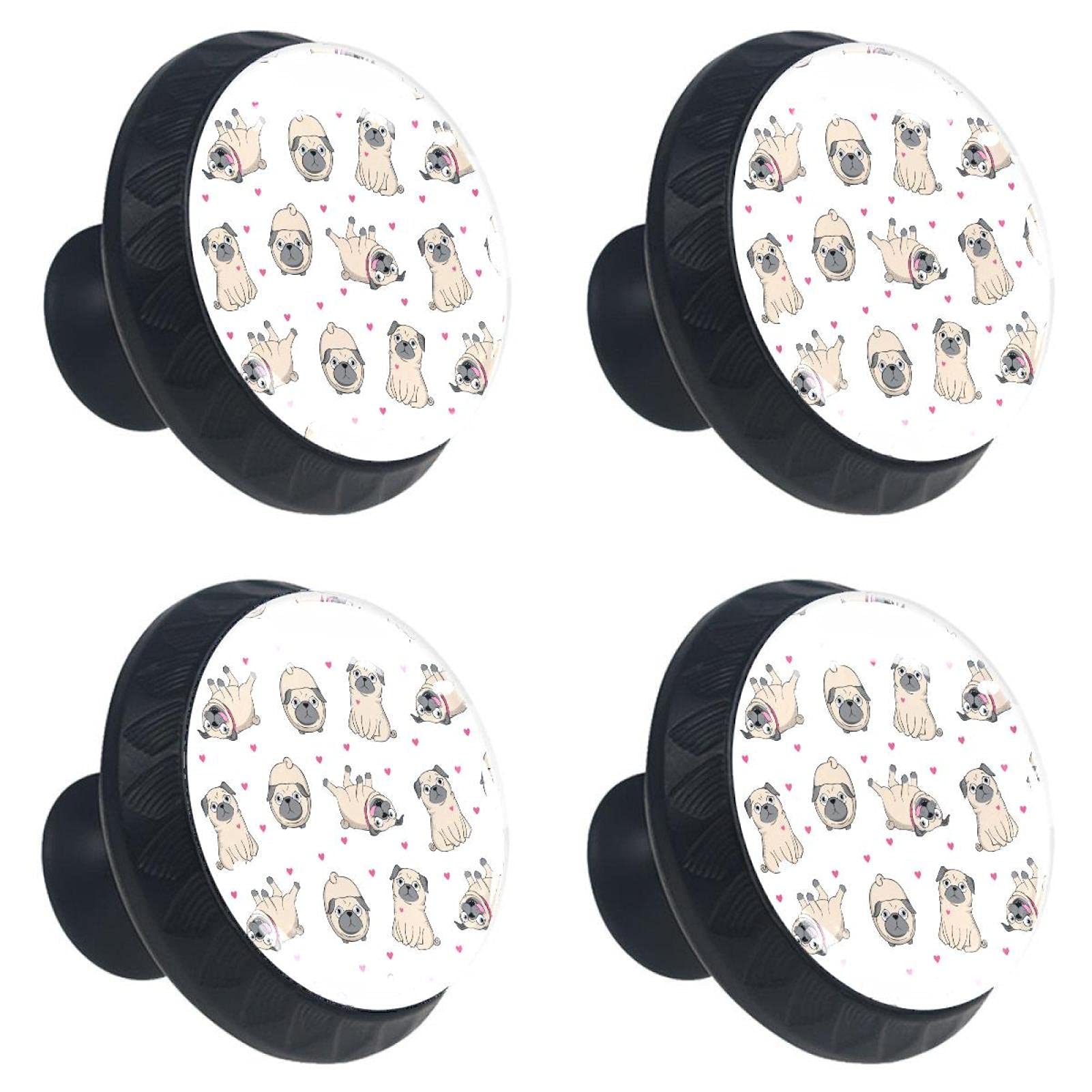 Boutons de tiroir en verre carlin - Lot de 4 poignées multicolores pour placard et armoire
