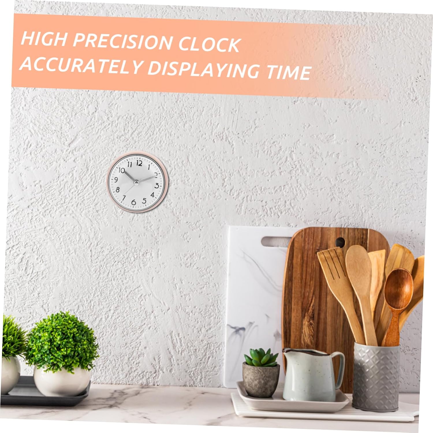 VILLCASE Shower Clock with Suction Cup, Plastic Wall Clock for Bathroom