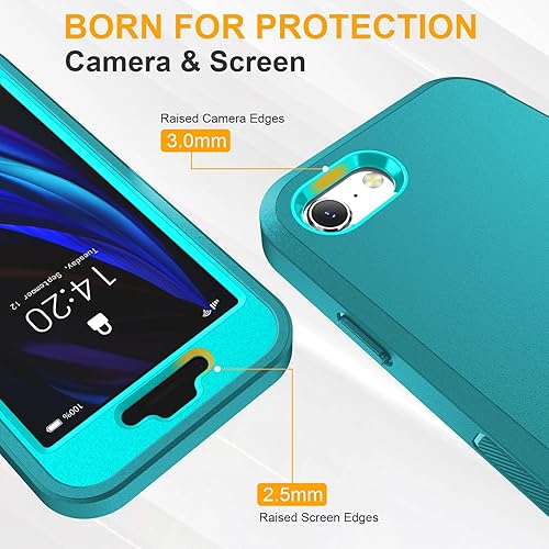 Miniatura 4 de Funda para iPhone SE 20222020, iPhone 87 a prueba de golpes a prueba de caídas a prueba de polvo prueba de caídas de grado militar con funda