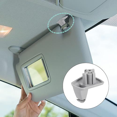 Miniatura 2 de X AUTOHAUX Grapas de retención de visera solar gris para Chrysler 300 para Dodge Charger Magnum 1EJ51BD1AA 1ET511W1AA 2 piezas