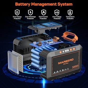 MARBERO Solar Generator 111Wh Portable Power Station with Solar Panel 30W Included Power Bank with AC Outlet 120W Surge for Home Outages Camping Outdoor Adventure Emergency