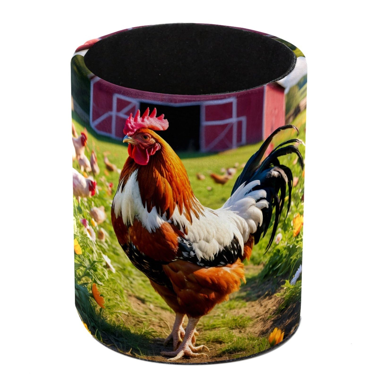 FWJZDSP Farmhouse Rooster Pencil Cup Pen Organizer Makeup Brush Holder for Office Home Countertop Desk Accessory Storage