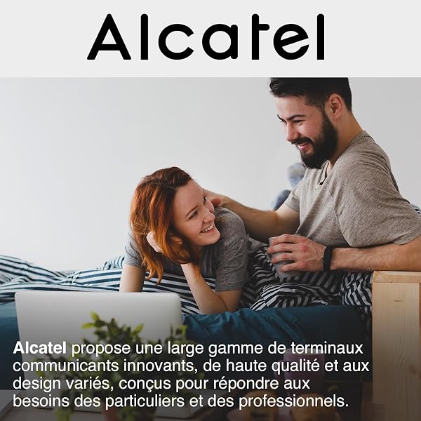ALCATEL T06 - Téléphone Fixe Filaire - Design Ultra Compact - Fixation Murale - Touche Rappel - Noir - 5