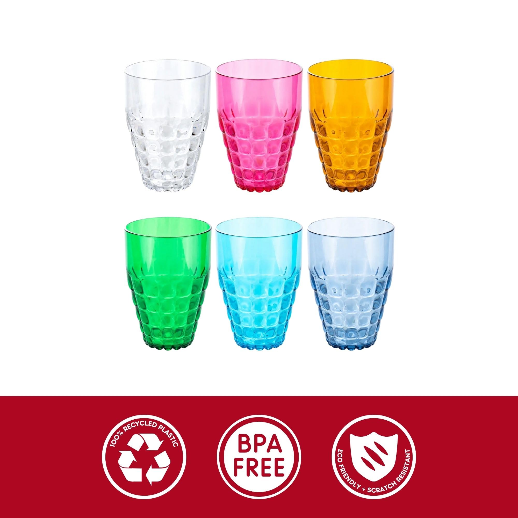 Guzzini - Lot de 6 verres hauts Tiffany