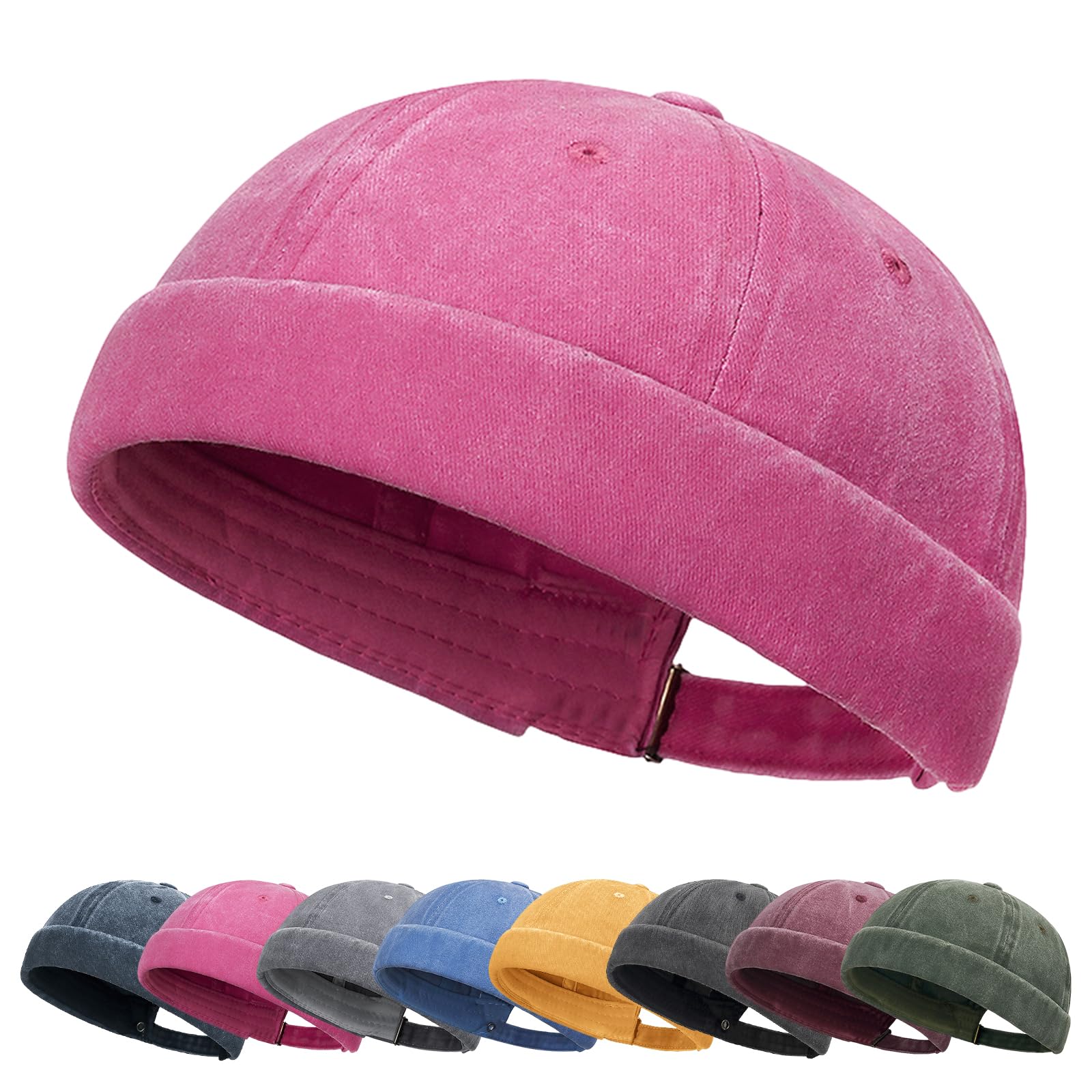 Tiakay Docker-Cap Herren Seemannsmütze Hafenmütze Basecap Tragbar Brimless Rolled Cuff Harbour Vintage Distressed-Baumwolle Mütze Ideal Für Angeln, Wandern Und Outdoor-Aktivitäten