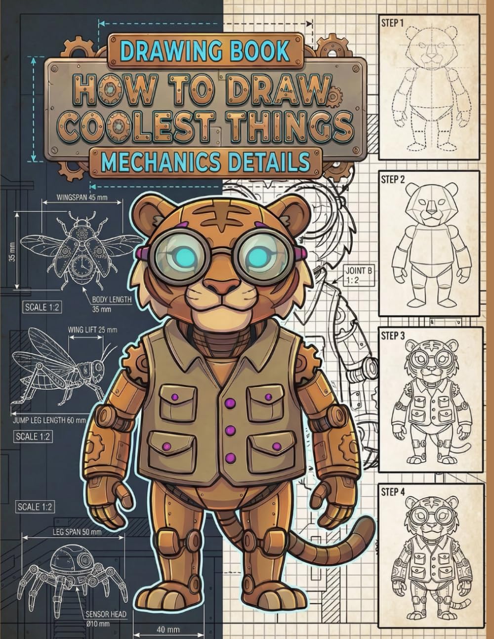 Drawing Book How to Draw Coolest Things Mechanics Details: Step-by-Step Guide, A Fun and Educational Drawing Guide to Create Mechanical Objects, ... Fantasy Items with Clean Line Art for Kids