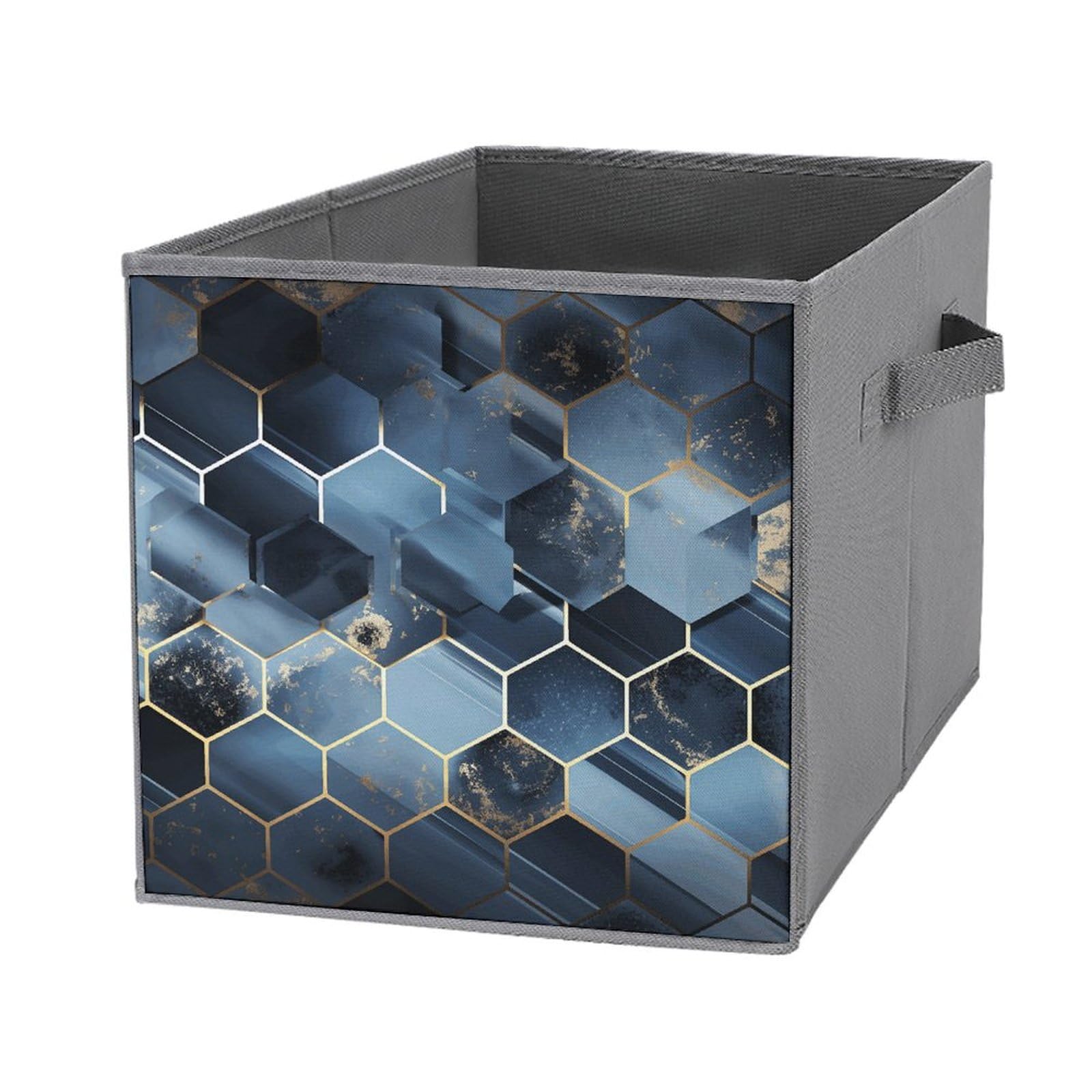 Cubes de rangement pliables avec poignée renforcée anti-déchirure bleu