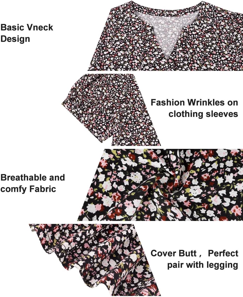 RITERA Plus Size Tops for Women Short Puff Sleeve Blouse Casual V Neck Tunic Oversize Loose Fit Ladies Tunic Summer XL-5XL - Image 6