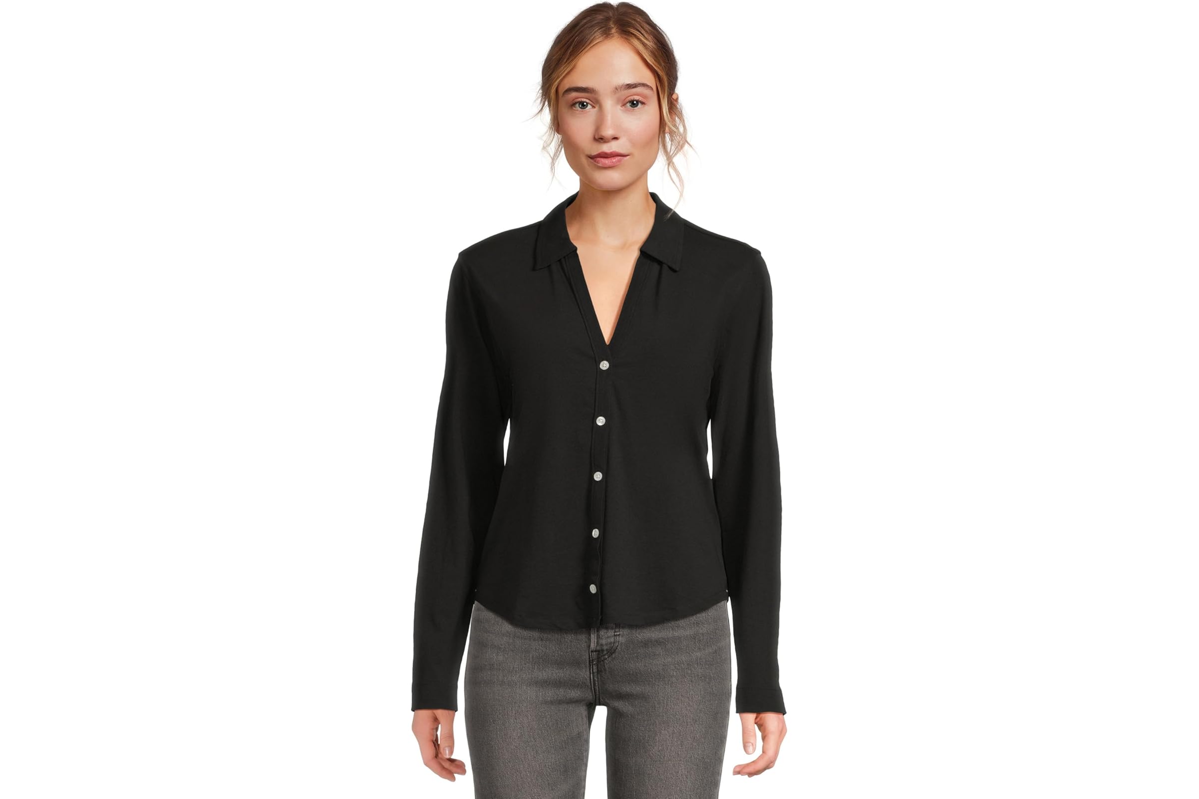 Lilla P Split Collar Button-Down