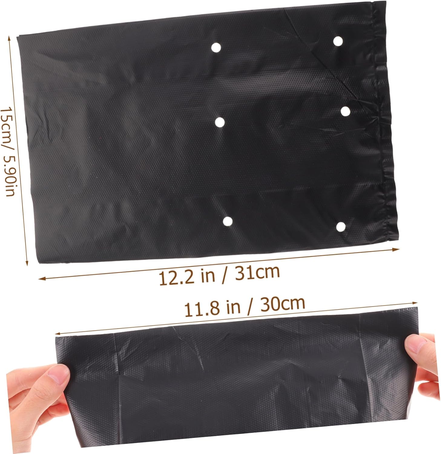 Yardwe 100pcs Thicken Pe Planting Bags for Vegetables Fruits Grow Pouches for Potatoes Carrots Tomatoes Use Improved Aeration Root