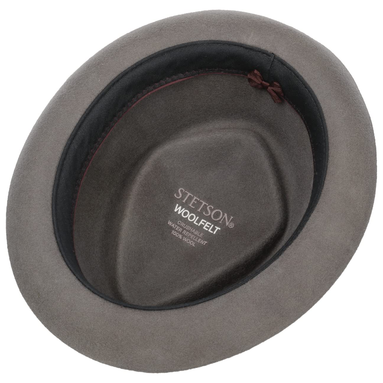 Stetson Lancover Diamond Wollhut Einfarbiger Pork-Pie-Hut Herren Filzhut mit Ripsbandgarnitur Öl- und wasserabweisend Herbst Winter