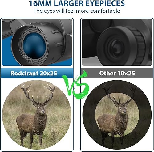 Miniatura 4 de Binoculares de alta potencia de 20 x 25 para adultos y niños, prismáticos compactos HD impermeables, duraderos y transparentes, lentes FMC BAK4,