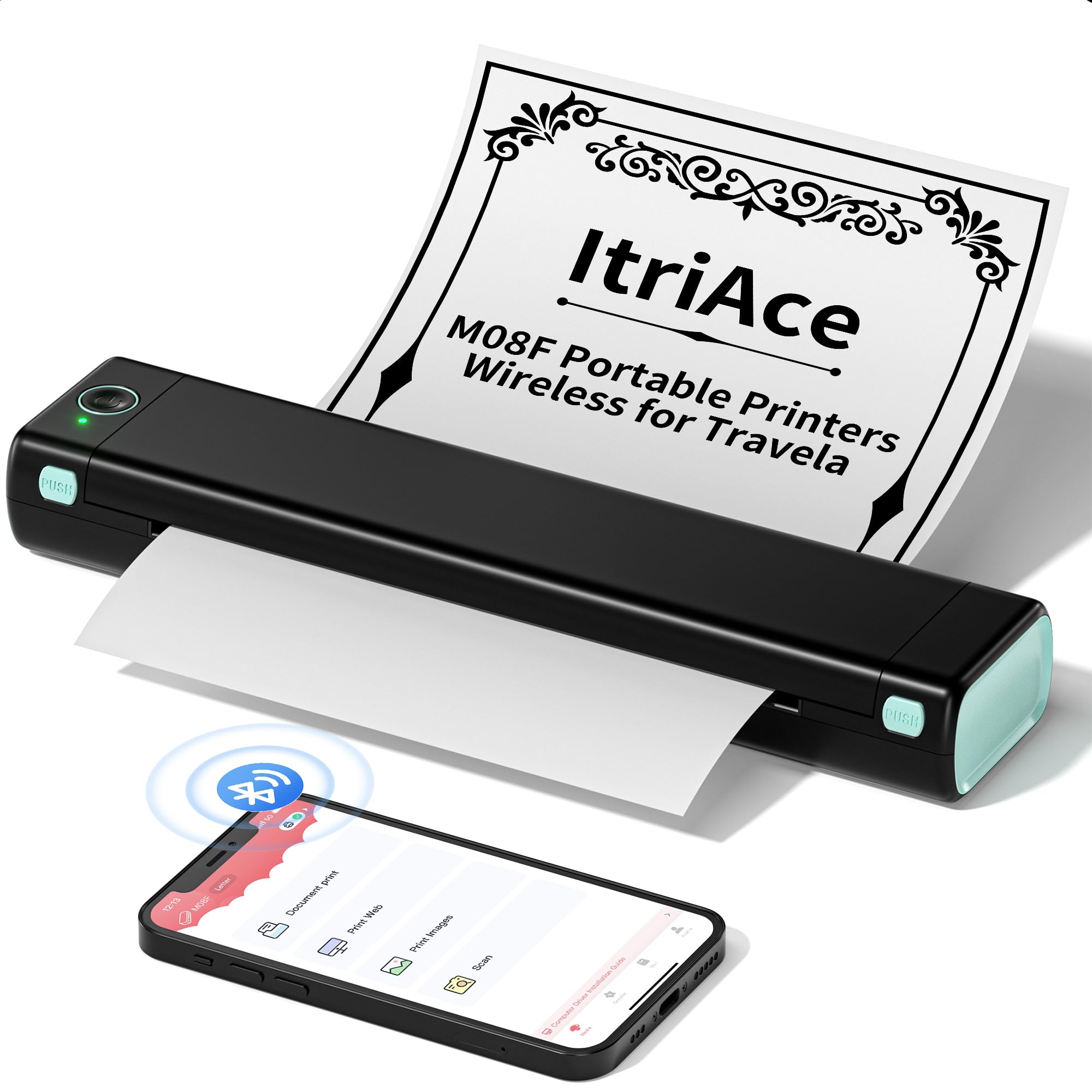 Portable Printers Wireless for Travel, M08F Thermal Bluetooth Printer, Compact Mobile Inkless Printer Compatible with Phone and Laptop, Support 8.5" X 11" US Letter for Office, Home, School-image-27