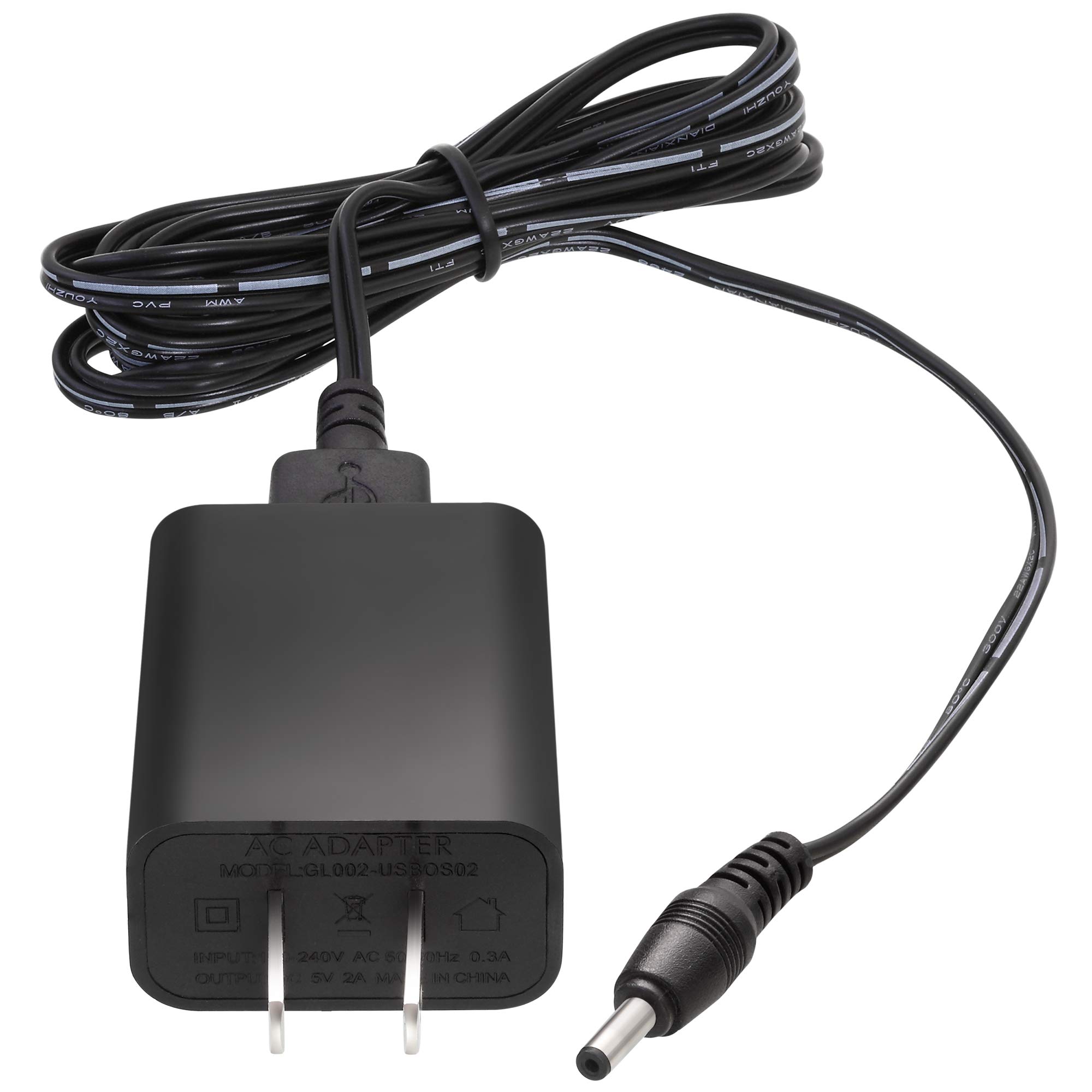 DC 5V 2A / AC 100-240V Power Adapter with 3.5x1.3 mm DC Connector,Wall Charger/Power Supply/Power Plug/Power Cord for Calendar Day Wall Clock, White Noise Machine, Baby Sleep Training Clock