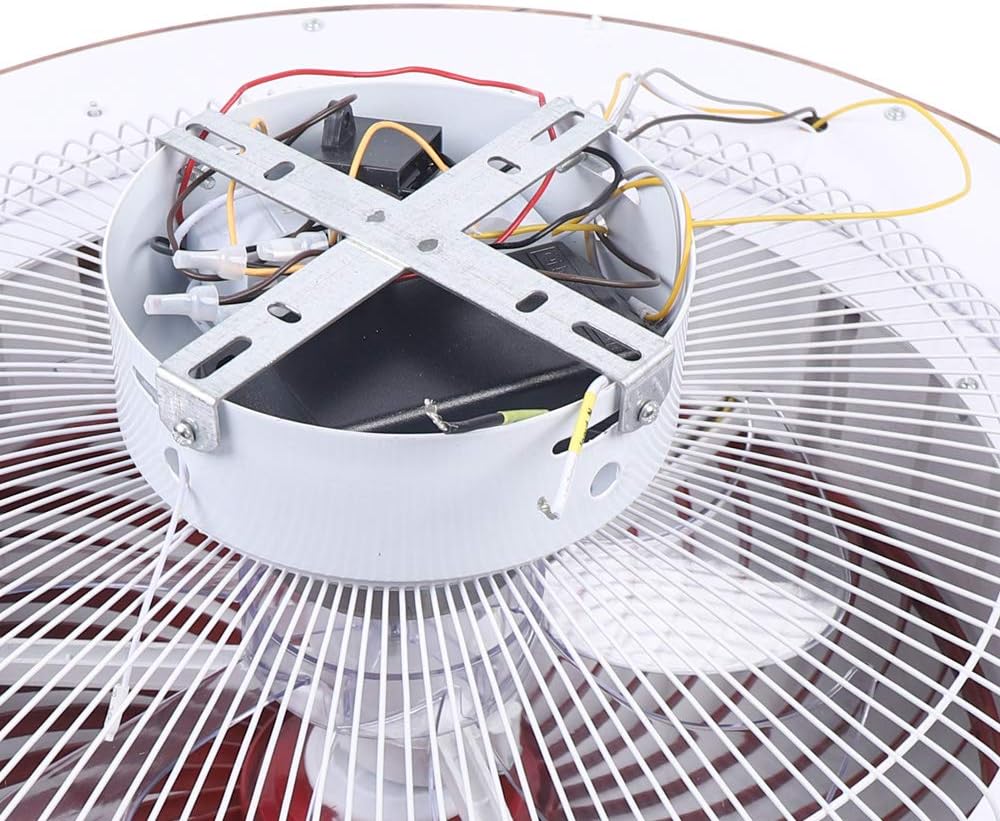 22 Inch Modern Ceiling Fan with Lights, Enclosed Round Ceiling Fan Flush Mounted LED Ceiling Lamp Invisible Dimmable with Remote Control for Bedroom Living Room,64W