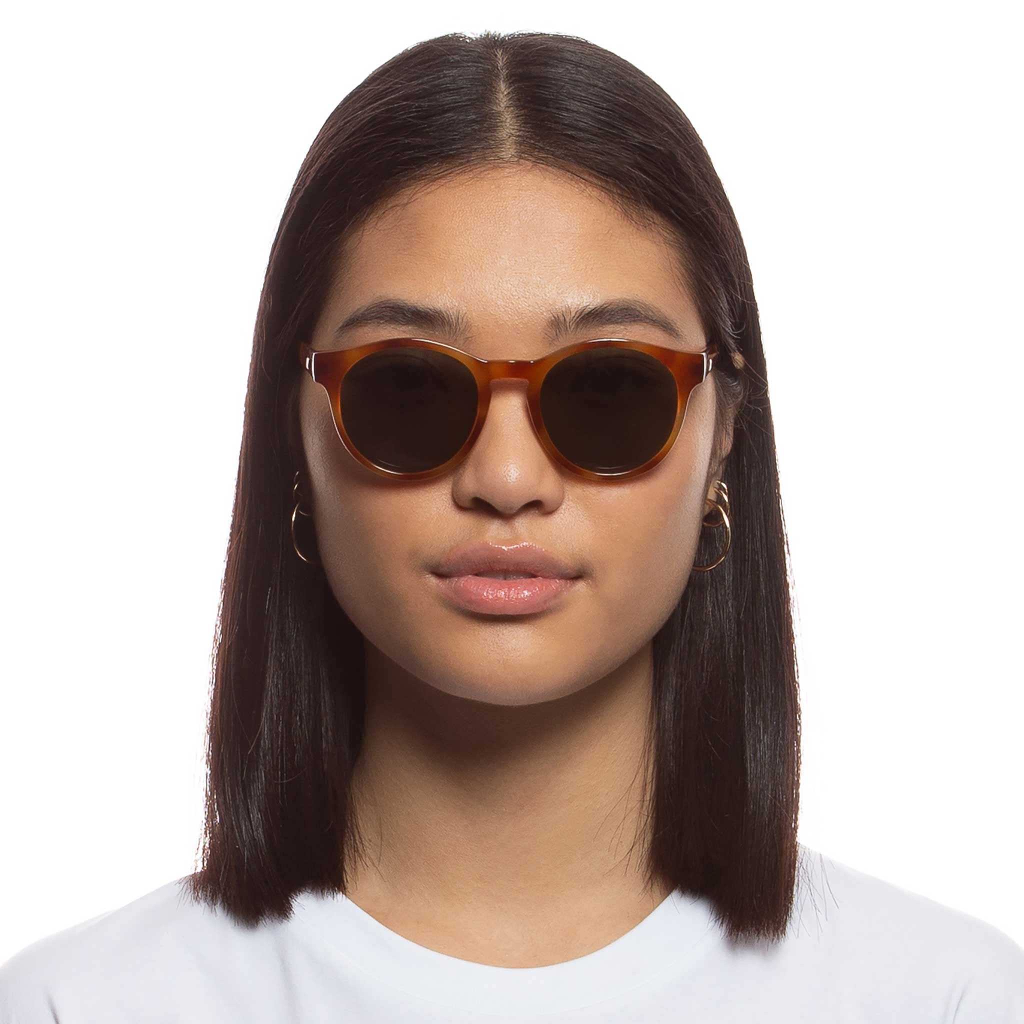 Le Specs HEY MACARENA - Sonnenbrille für Damen Runde Rahmenform mit hohem UV-Schutz