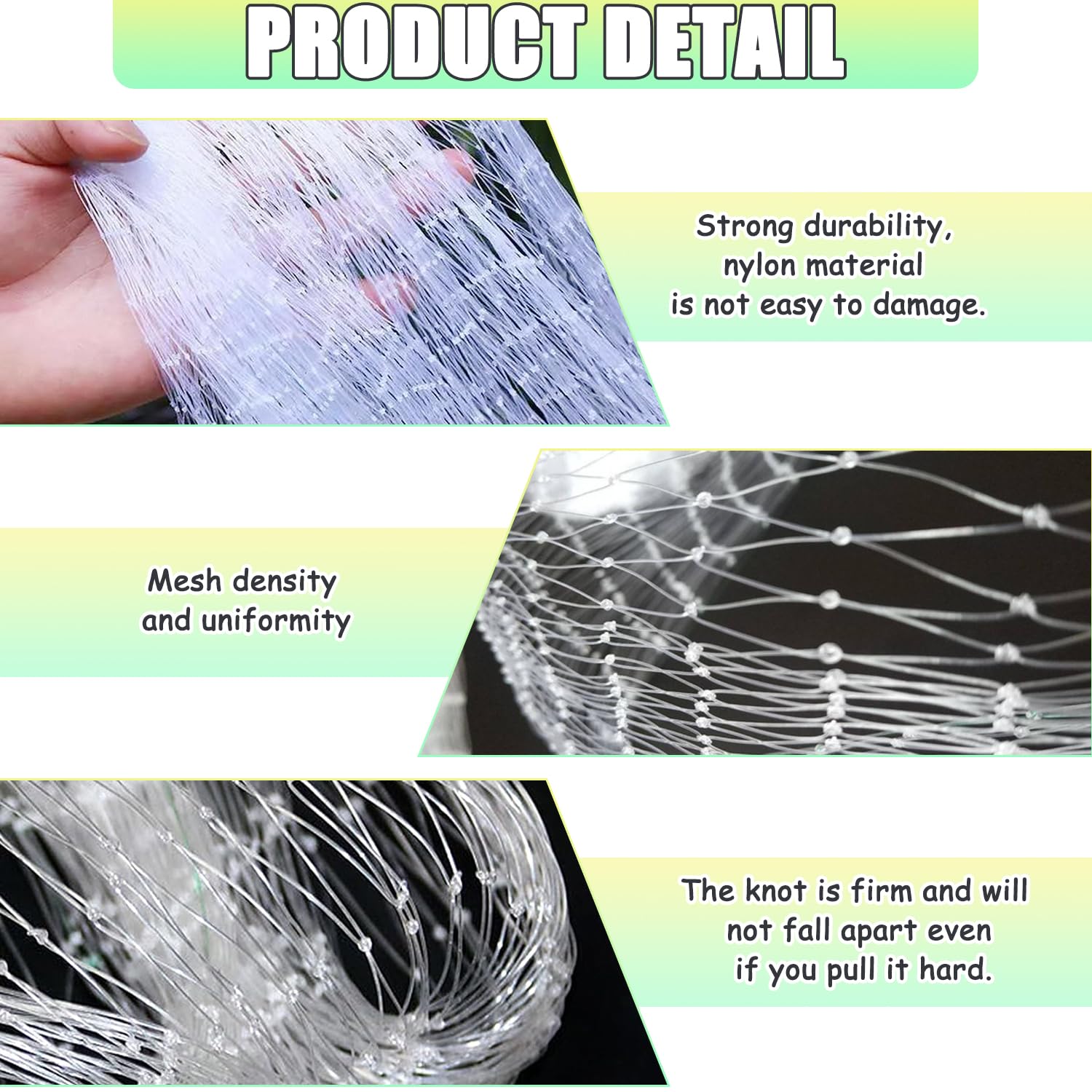 TELAOBAN Cat Net Balcony, 10 x 3 m Anti Bird Net, Cuttable Anti Bird Net, Reusable Anti Bird Net - Image 3