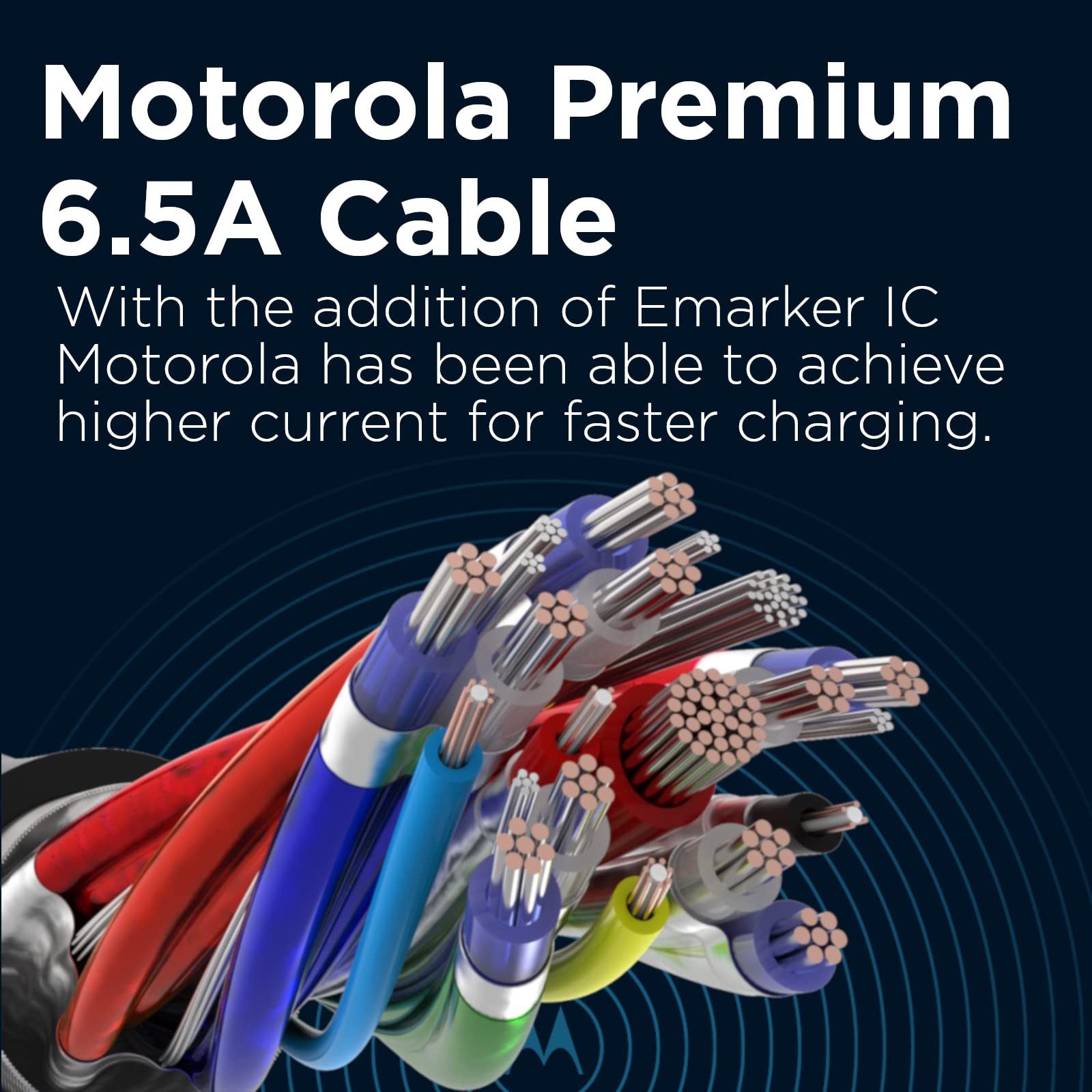 Motorola Chargers - Chargeur Mural/Adaptateur Secteur TurboPower 68W USB-PD avec câble ultrarapide USB-C vers USB-C de 1 m 6,5 A. Important Logo « M », Produit Authentique.