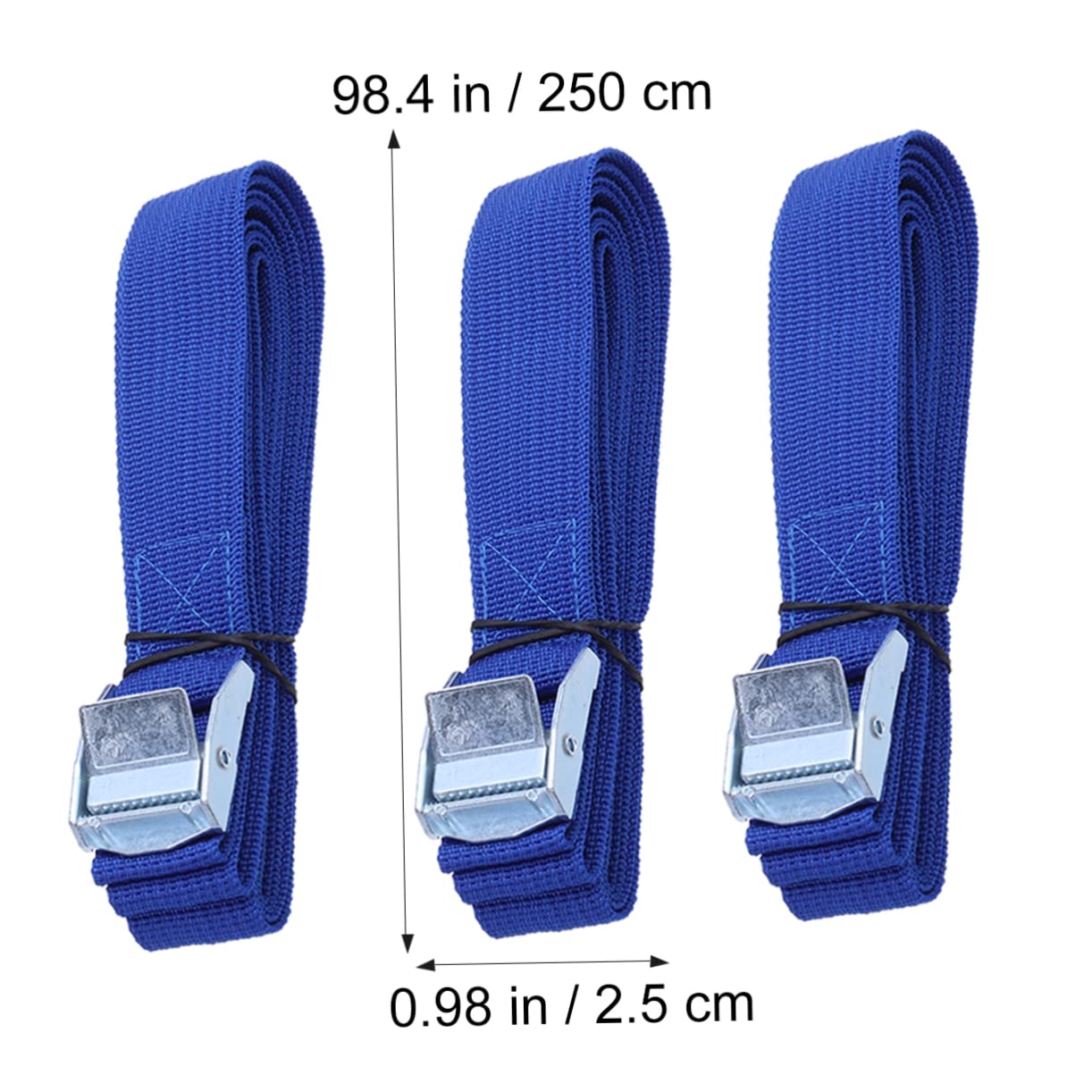 10stücke Teiliges Zurrgurte Aus Dickem Nylon Mit Stahl-Schnellverschluss Lange Ladungssicherung Gurte Robuste Spanngurte Für Dachgepäckträger Kajaks Koffer Und Transport Blau