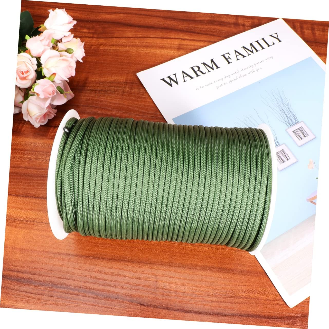 1roll Core Braided Parachute Rope Camping Multi-Functional Outdoor Rope Strong Nylon Clothesline for Hiking