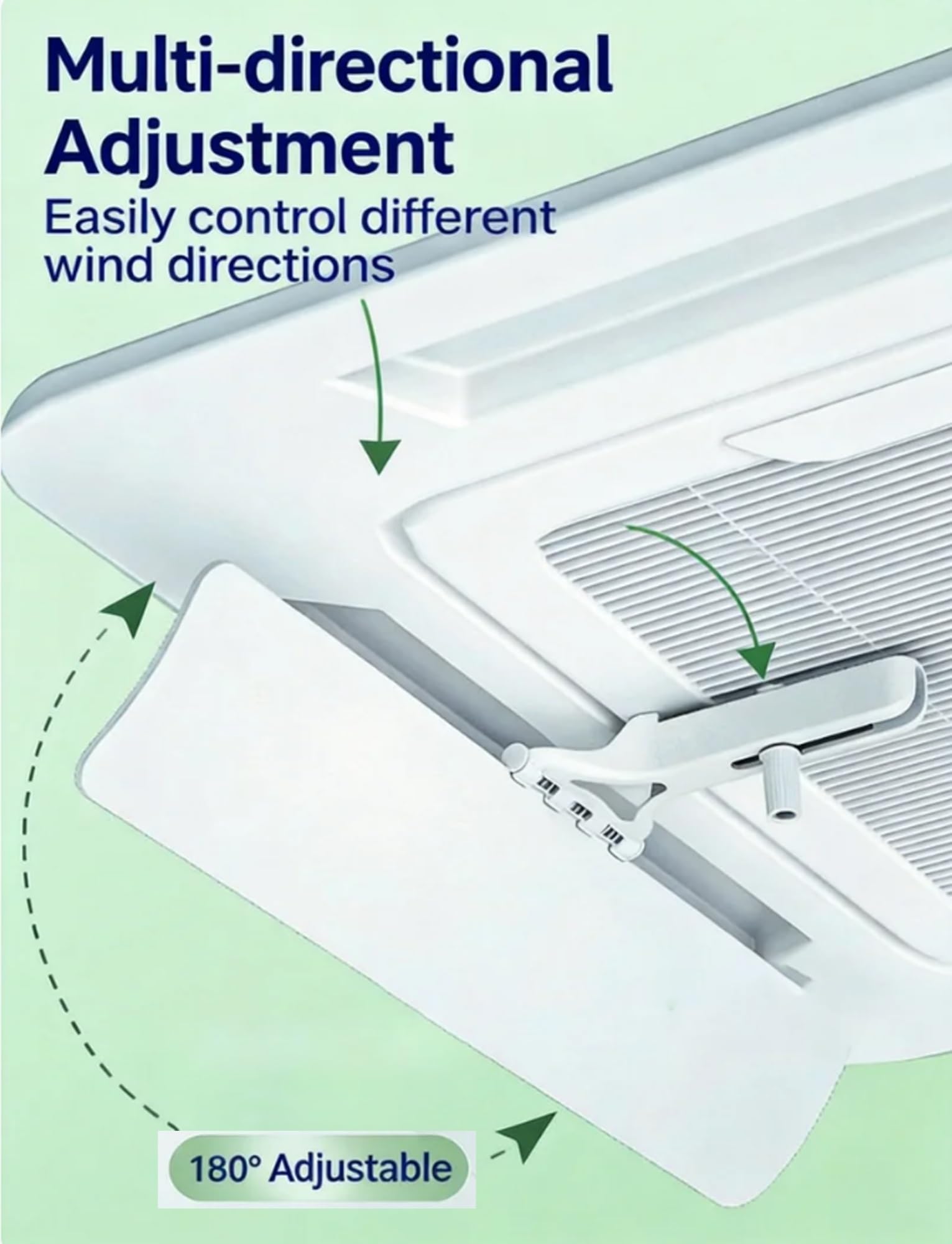 Deflettore del flusso d'aria per climatizzatore, Deflettore aria AC 11x56 cm 1/2/4 pezzi regolabile a 180 gradi | 4-pack 11x56cm