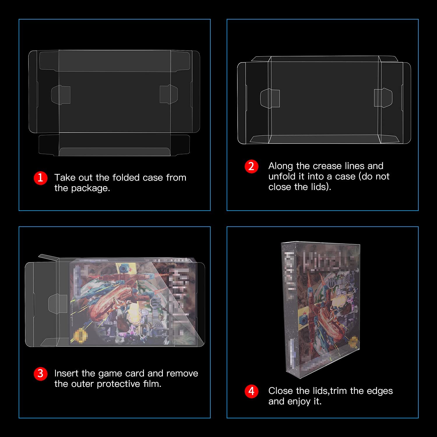 mumisuto 10 Piezas Protectores de Juegos en Caja de Funda Protectora de Plástico Transparente a Prueba de Arañazos para Game Boy GBA Tamaño del Juego en Caja, 5x5x0.98in