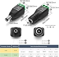 Vista 3 de CHANZON 10 pares de conector de alimentación de 12 V CC de 0.217 in x 0.083 in macho y hembra de 24 V para tira de luz LED, CCTV, cable de cámara