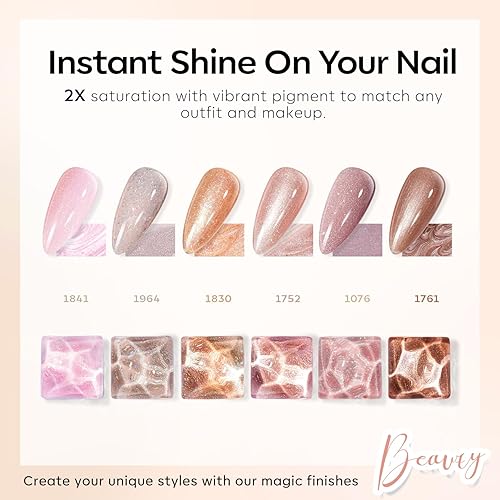 Miniatura 2 de modelones Juego de 9 esmaltes de uñas de gel, 9 unidades de esmalte de gel nude neutro, tono de piel rosa nude, esmalte de uñas de gel con purpurina