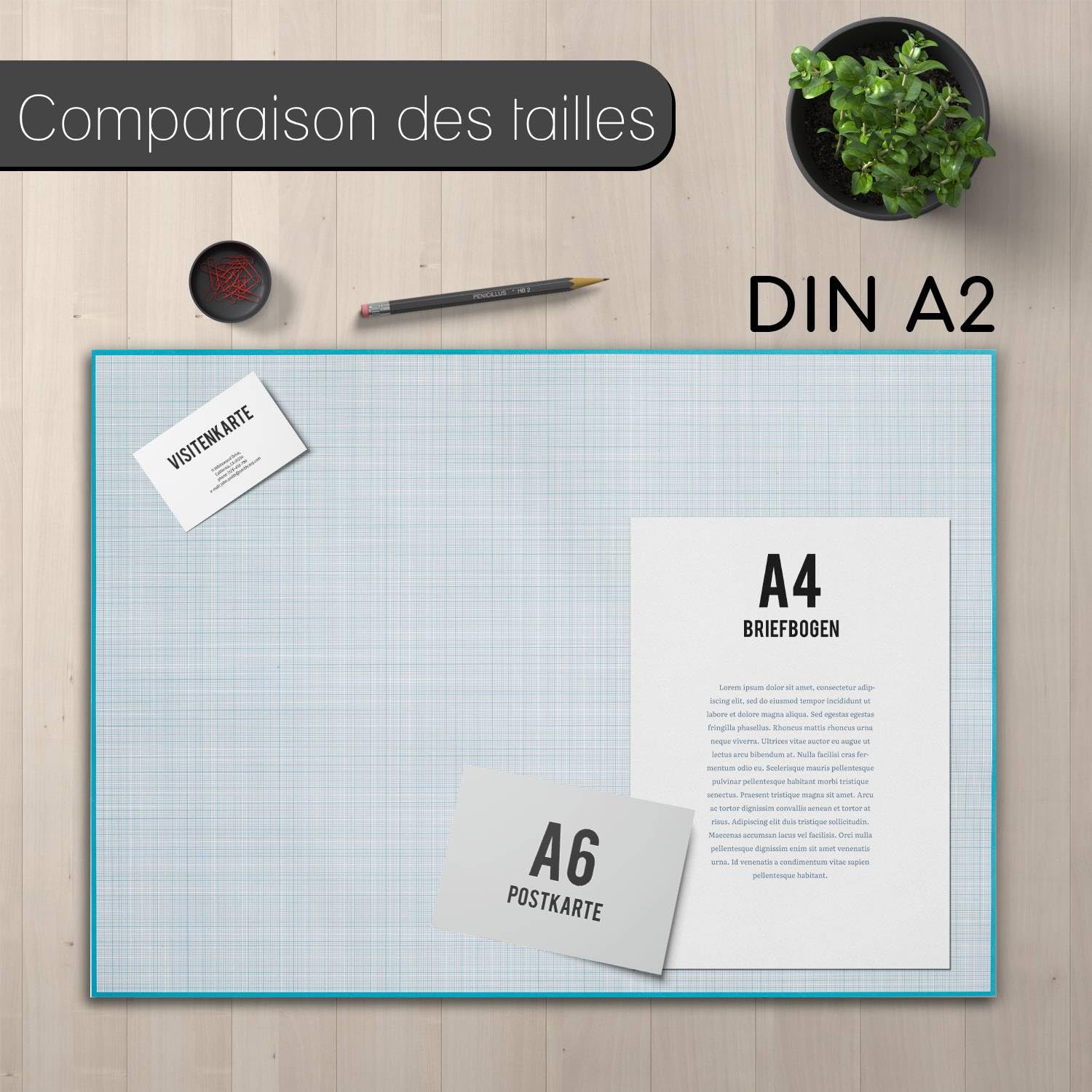 2-delige set millimeterpapier bureauonderlegger om op te schrijven en schetsen I om af te scheuren I wiskundig papier I kantoor en school I DIN A2 I groot I oranje I offset 90