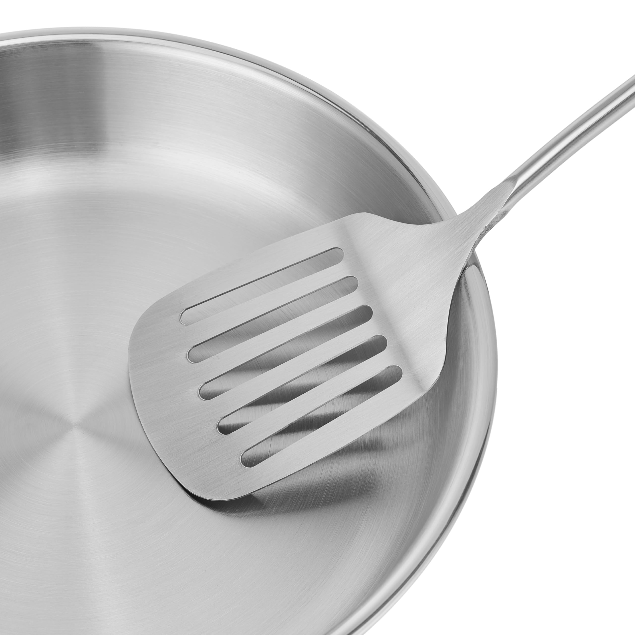 RESTO 95002 uniwersalna patelnia trójwarstwowa 26 cm - patelnia ze stali nierdzewnej z trójwarstwową podstawą - oszczędność energii 25% - nadaje się do wszystkich rodzajów kuchenek, w tym indukcyjnych