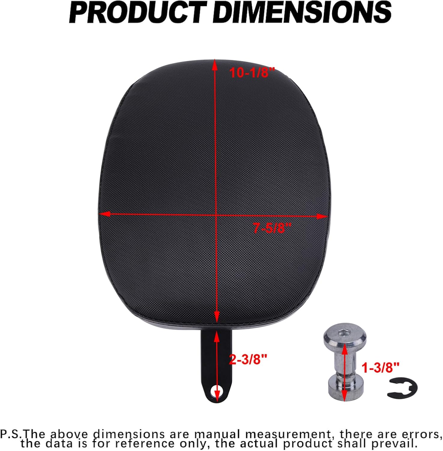 Motorcycle Rear Seat Passenger Pillion Pad Seat Cushion Compatible with Harley Sportster XL1200 883 72 48 2010-2015