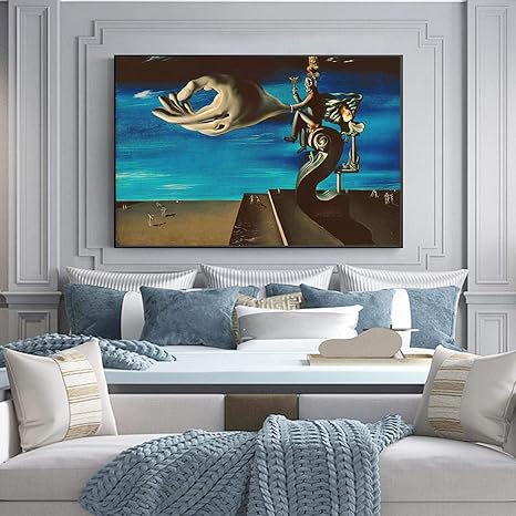 Amazon Co Jp サルバドール ダリの手有名なアート絵画がキャンバスにプリントアートポスターとリビングルームのシュールレアリズムの写真をプリント60x90cm 24 X35 フレームなし 家電 カメラ