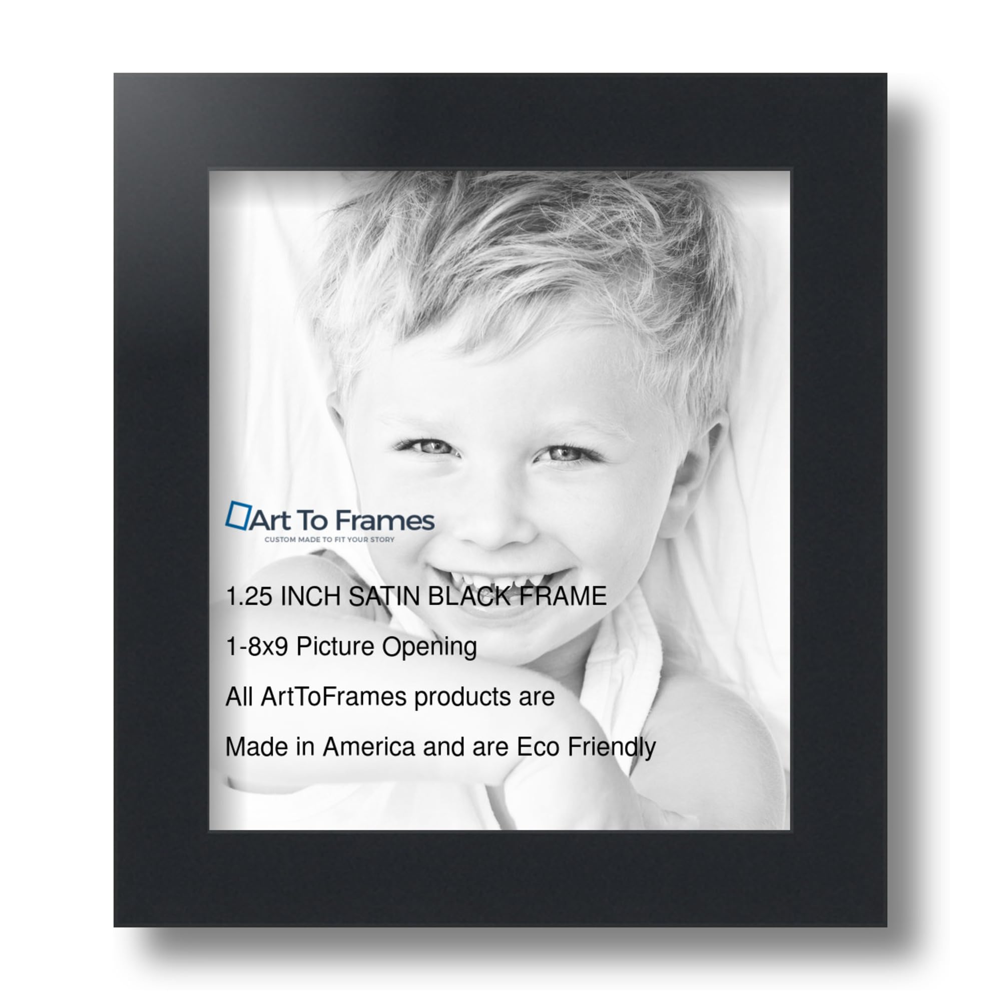 Amazon.com - ArtToFrames 8x9 inch Satin Black Picture Frame
