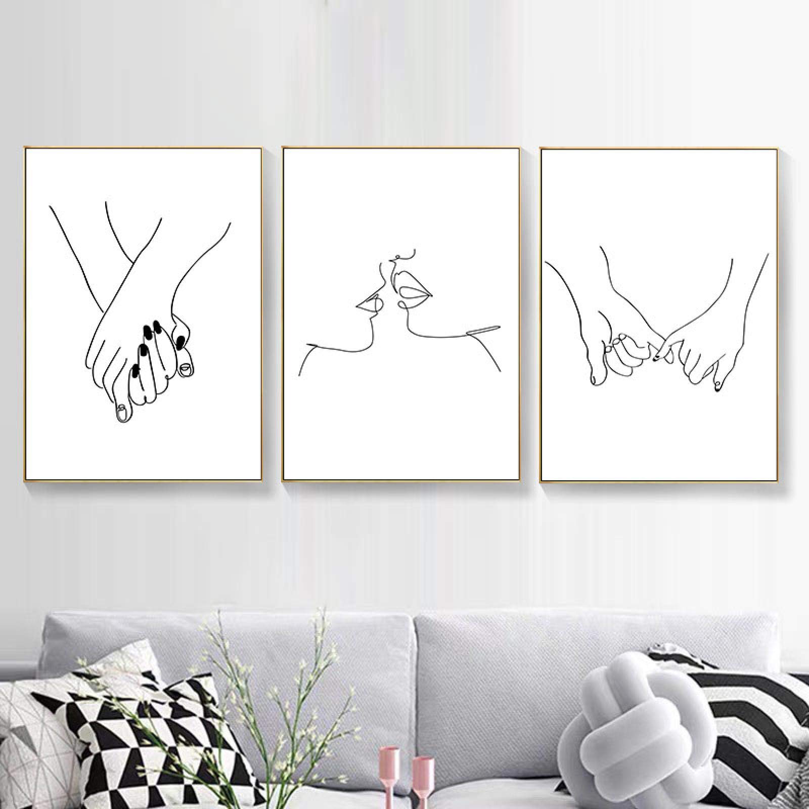 Decoración del hogar con pintura en lienzo de manos entrelazadas 40x60cm de 3 piezas 8