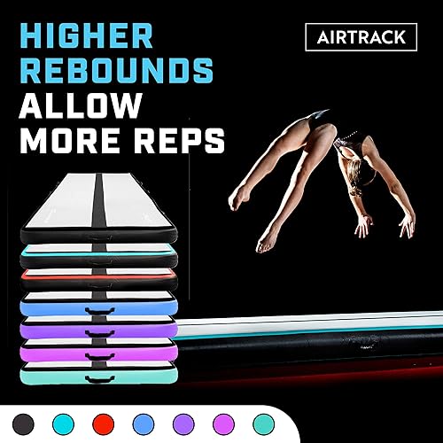 Miniatura 3 de AirTrack Colchoneta inflable de gimnasia con bomba de aire  3 pies, 10 pies, 13 pies, 16 pies, 20 pies  Tapete de aire grueso para yoga, animadoras,