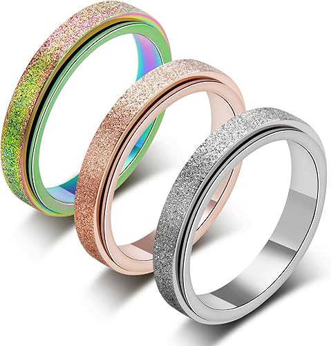 Anillo de ansiedad para mujer, anillo giratorio anillo para aliviar la ansiedad, anillos giratorios para la ansiedad, anillos para la ansiedad para